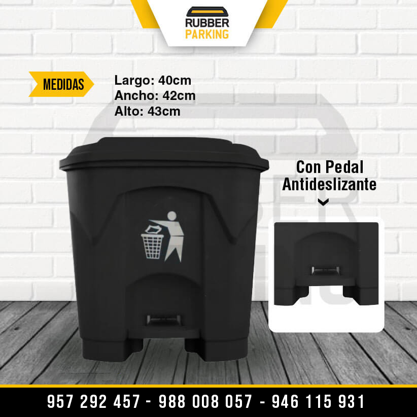 Nuestro CONTENEDOR DE BASURA CON PEDAL está elaborado a base de polietileno de alta densidad.