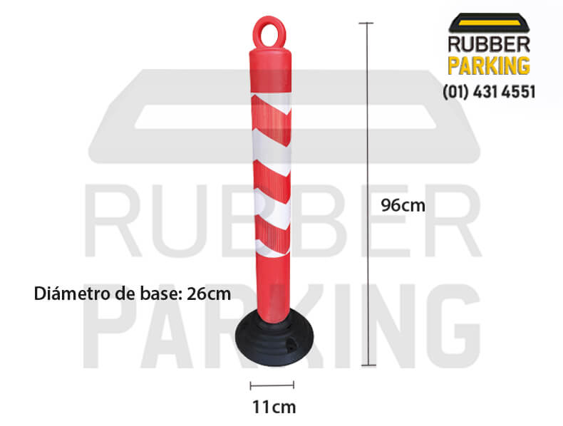 Bolardo con base de caucho