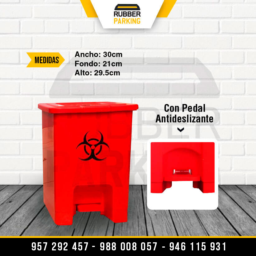 Nuestro CONTENEDOR DE BASURA CON PEDAL está elaborado a base de polietileno de alta densidad.